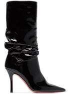Amina Muaddi Ida 95 Patent Leather Ankle Boots - Black
