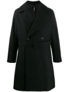 Hevo Double-breasted Belted Coat - Black