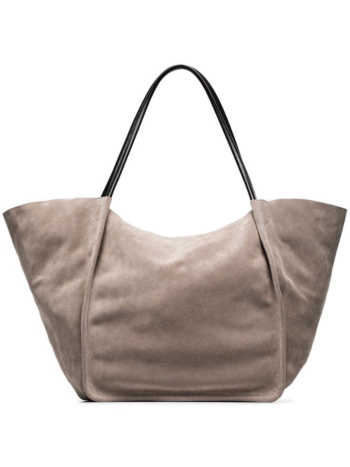 Proenza Schouler Grey Extra Large Suede Tote Bag