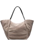 Proenza Schouler Grey Extra Large Suede Tote Bag