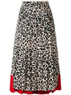 No21 Leopard Print Pleated Skirt - Nude & Neutrals