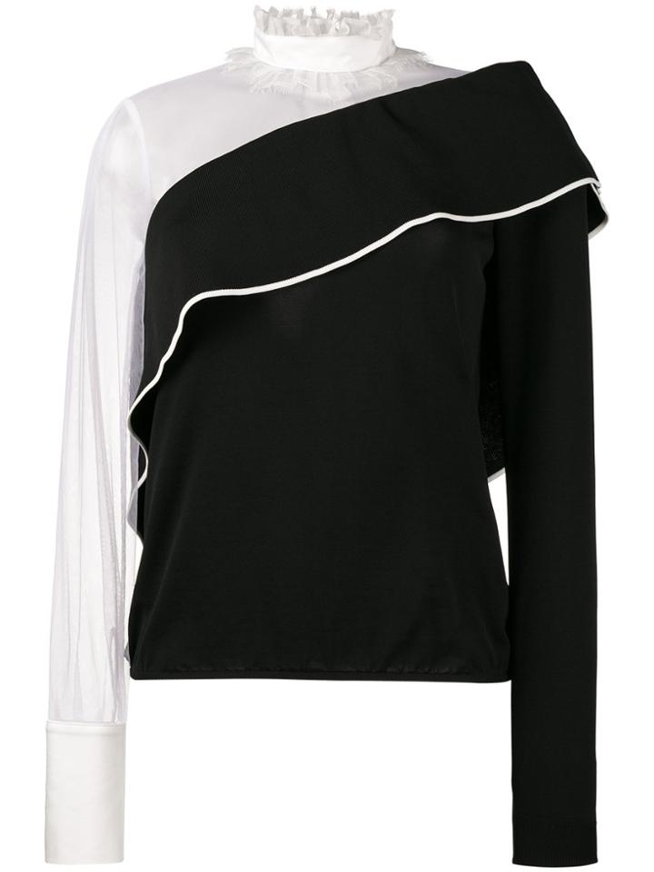 Adeam Long Sleeved Asymmetric Blouse - Black
