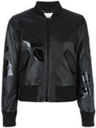 Fendi Floral Print Bomber Jacket, Women's, Size: 38, Black, Silk/nylon/polyester/lamb Skin