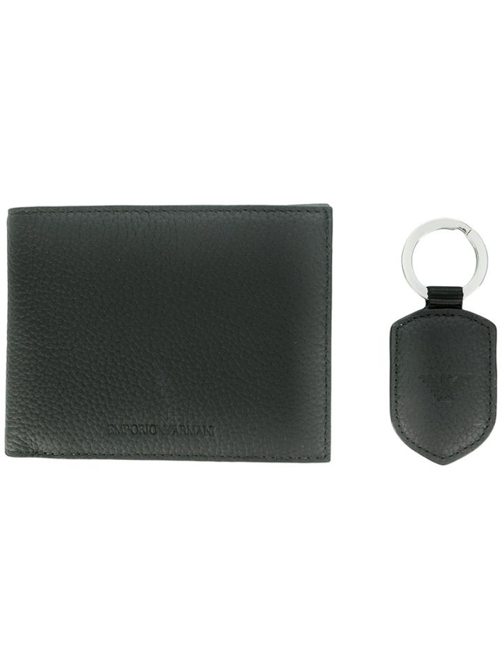 Emporio Armani Embossed Logo Car Holder - Black