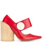 Jacquemus Block Pointed Pumps - Red