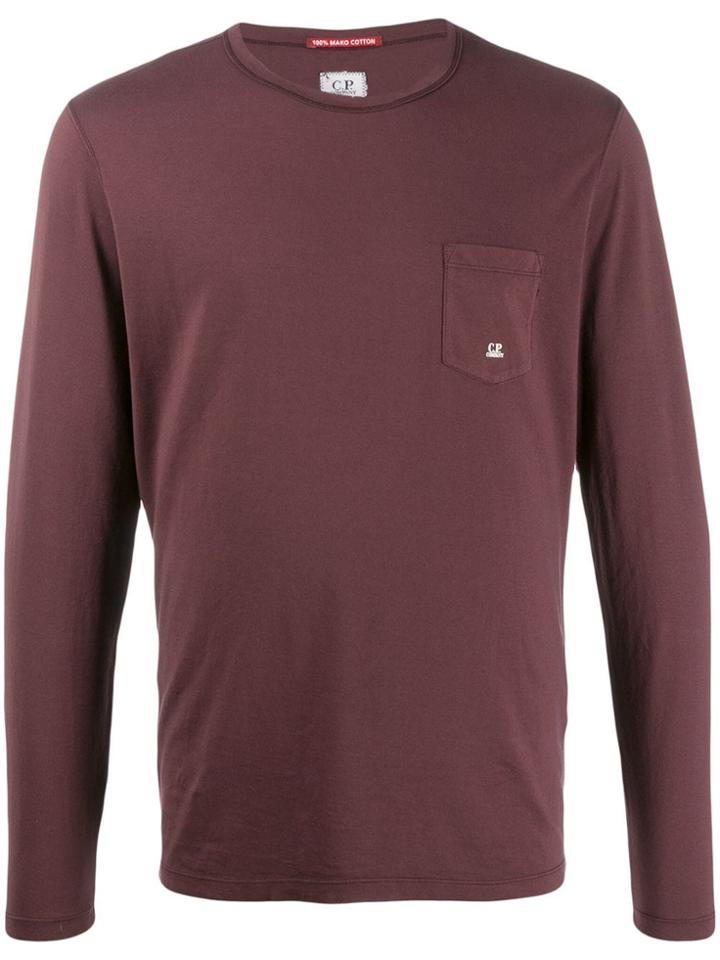 Cp Company Pocket-logo Long-sleeve T-shirt - Red