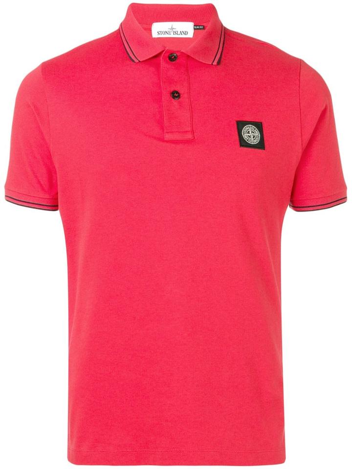 Stone Island Coral Logo Polo - Red