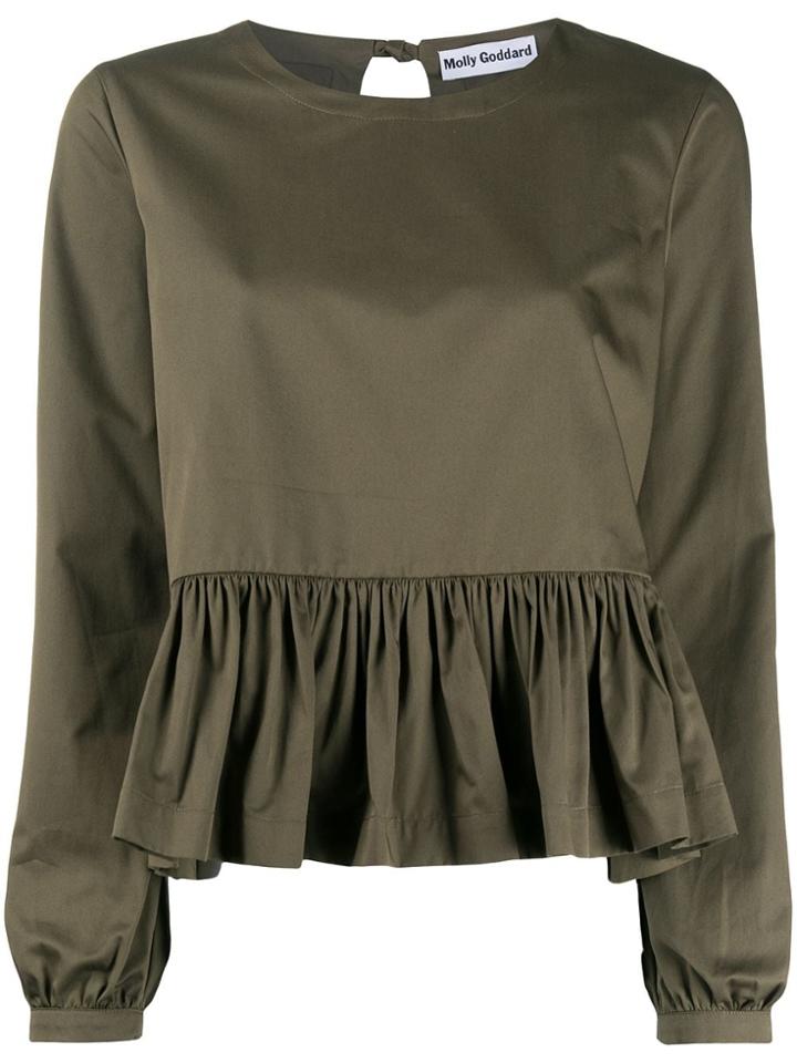 Molly Goddard Ruffled Hem Blouse - Green