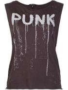 R13 'punk' Sleeveless Destroyed Shirt, Women's, Size: Large, Grey, Cotton/cashmere