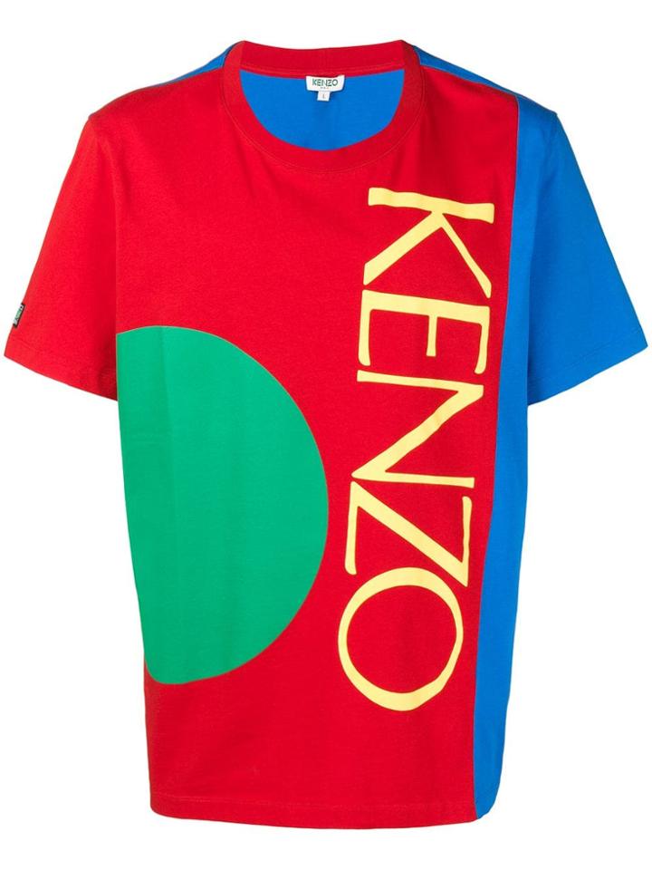 Kenzo Logo Colour-block T-shirt - Red