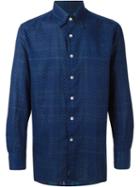 Canali Small Print Shirt, Men's, Size: L, Blue, Cotton