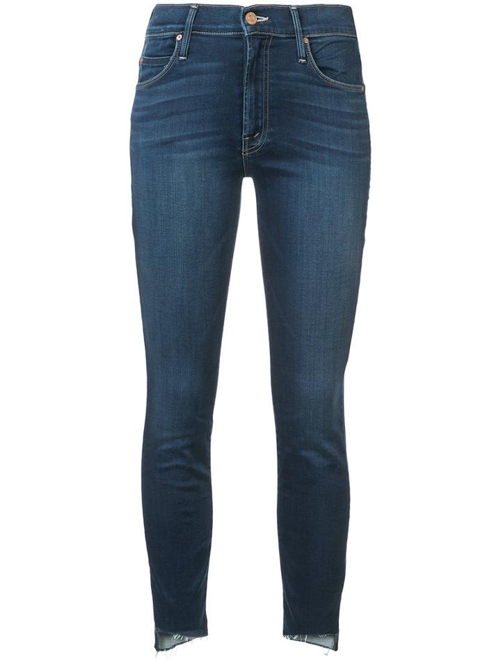 Mother - Skinny Jeans - Women - Cotton/polyester/spandex/elastane - 28, Blue, Cotton/polyester/spandex/elastane