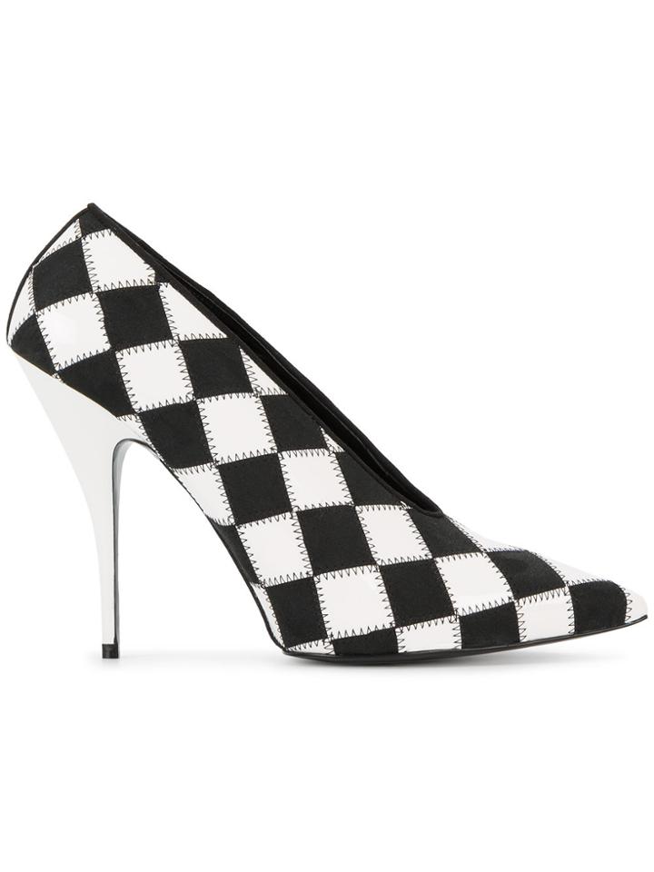 Stella Mccartney Check Pointed Toe Pumps - Black
