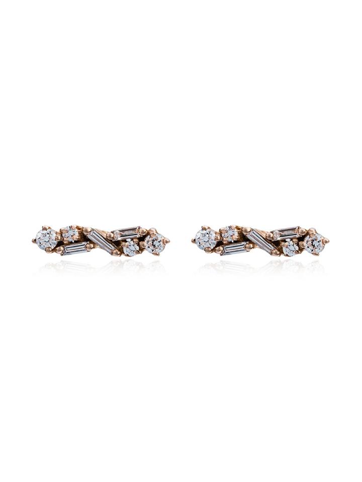 Suzanne Kalan Diamond Post Earrings - Pink & Purple