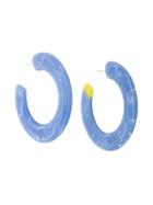 Cult Gaia Marbled Hoop Earrings - Blue