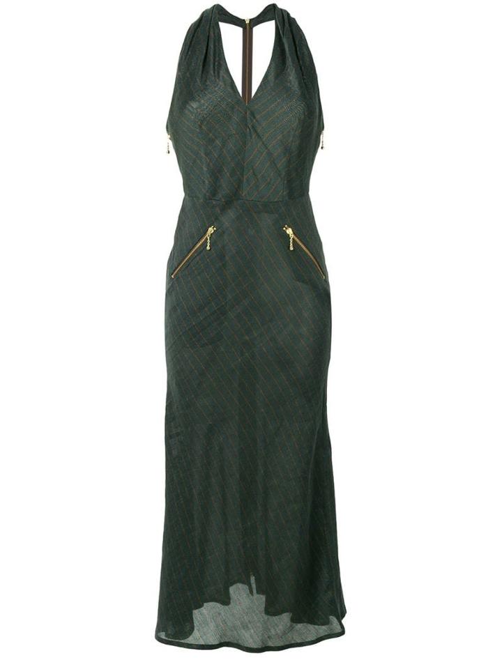 Jean Paul Gaultier Pre-owned Pinstriped Halterneck Dress - Green
