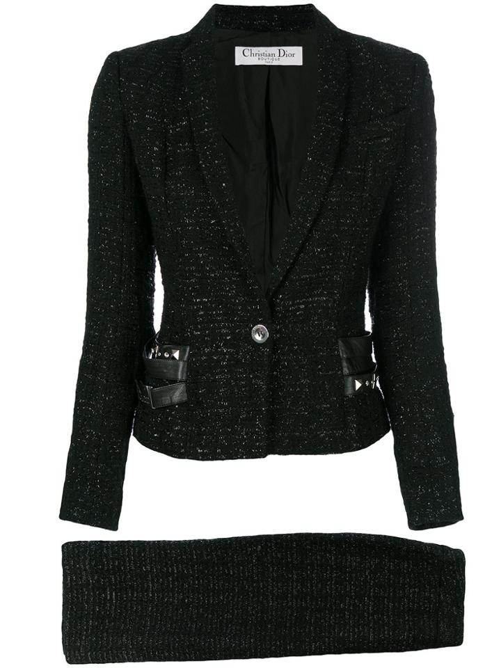 Christian Dior Vintage Lurex Skirt Suit - Black