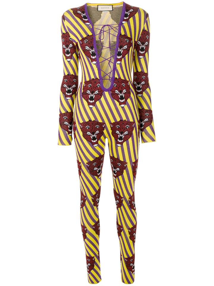 Gucci Tiger Face Jumpsuit - Multicolour