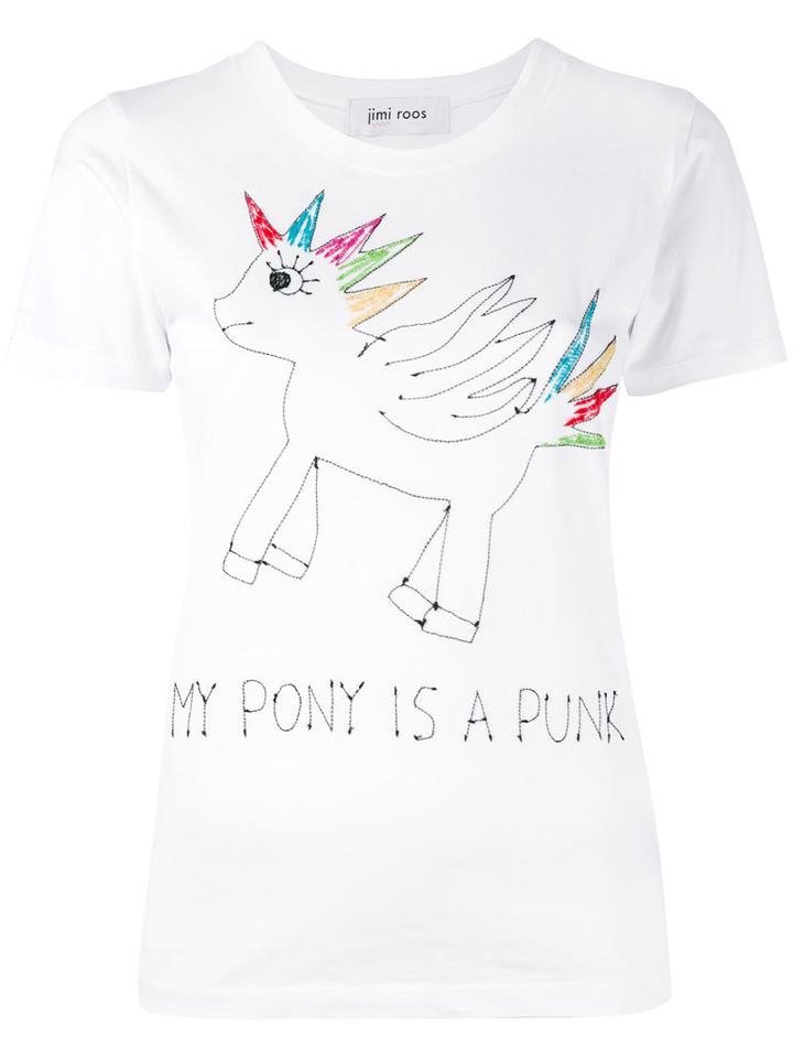 Jimi Roos - Embroidered Unicorn T-shirt - Women - Cotton - S, White, Cotton