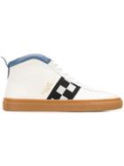 Bally Checkered Panel Hi-tops - White