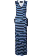 Nicole Miller Illusion Stripe Maxi Dress - Black