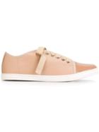 Lanvin Toe Cap Sneakers, Women's, Size: 37, Nude/neutrals, Lamb Skin/patent Leather/leather/rubber