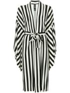 Norma Kamali Striped Belted Shirt Dress - Black