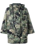 Antonio Marras Camouflage Print Parka Coat, Women's, Size: 40, Green, Cotton/acetate/viscose