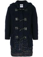 Coohem Knitted Duffle Coat - Blue