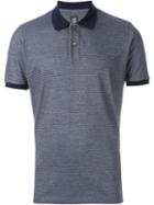 Eleventy Striped Polo Shirt, Men's, Size: Medium, Blue, Cotton