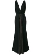 Francesco Paolo Salerno Pleated Gown With Back Bow Detail - Black