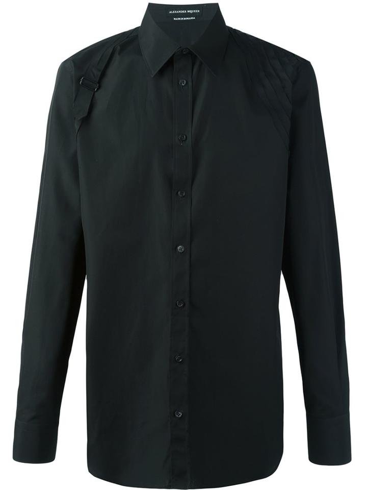 Alexander Mcqueen 'harness' Shirt, Men's, Size: 16 1/2, Black, Cotton