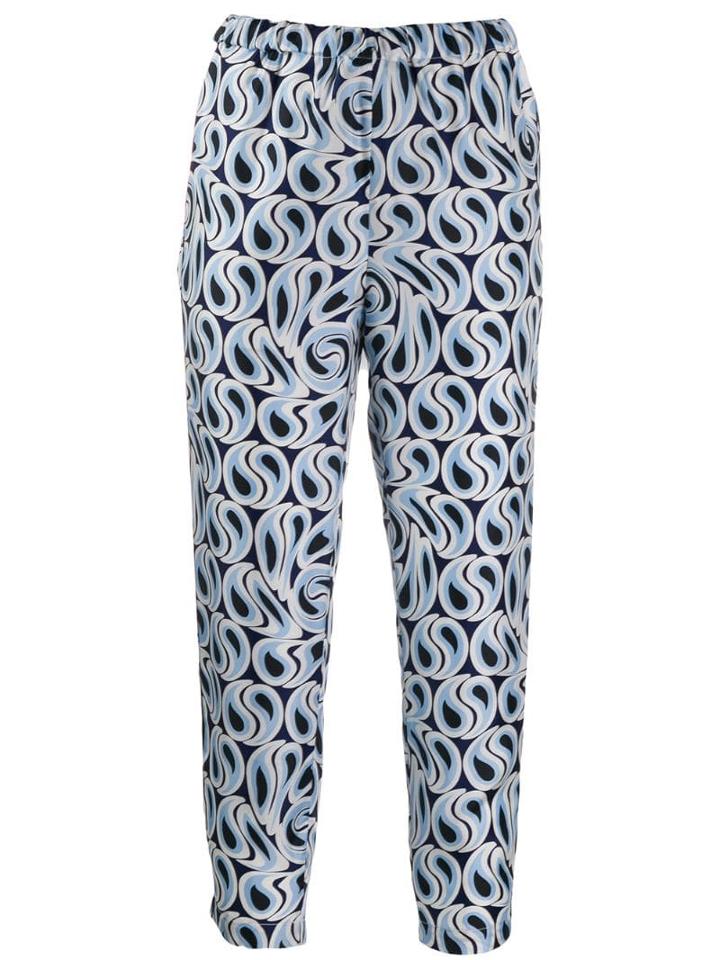 Marni Cropped Printed Trousers - Blue