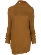 Jil Sander Asymmetric Long Sleeve Jumper - Brown
