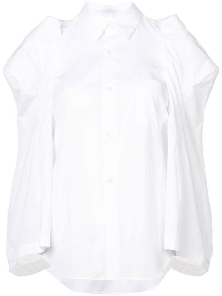 Comme Des Garçons Structured Shoulders Cape Shirt - White