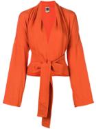 I'm Isola Marras Tie Waist Cropped Jacket - Yellow & Orange