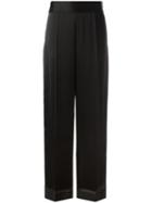 Maison Margiela Sheer Panel Straight Leg Trousers, Women's, Size: 40, Black, Viscose