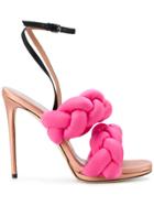 Marco De Vincenzo Pleated Strappy Sandals - Pink & Purple