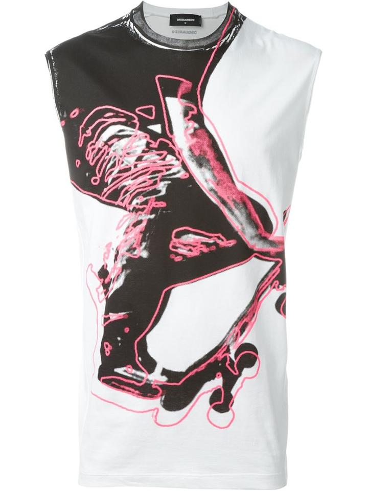 Dsquared2 Sleeveless T-shirt, Men's, Size: Small, White, Cotton