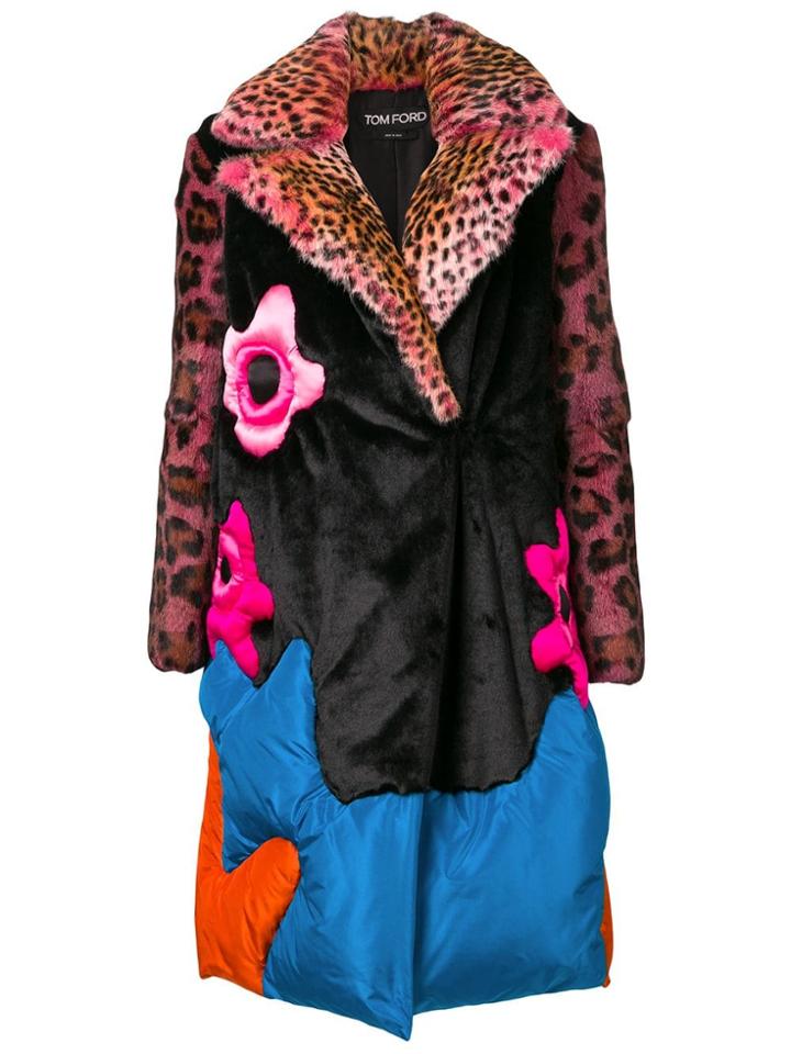 Tom Ford Oversized Flower Motif Fur Coat - Er650