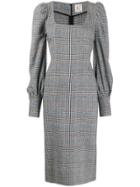 L'autre Chose Checked Fitted Dress - Grey