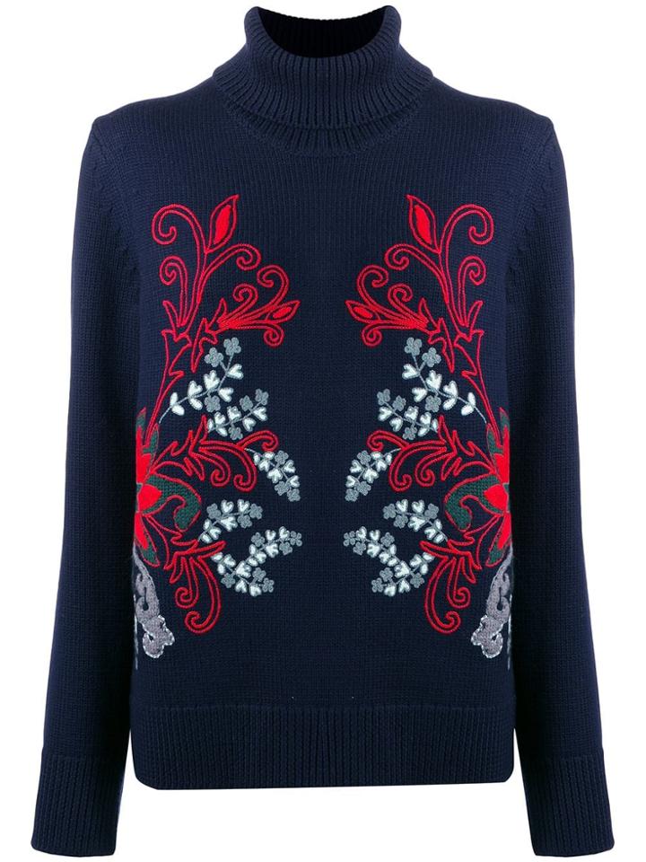 Tory Burch Embroidered Jumper - Blue