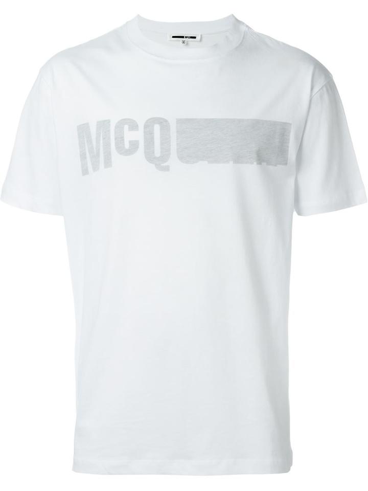 Mcq Alexander Mcqueen Logo Print T-shirt, Men's, Size: M, White, Cotton