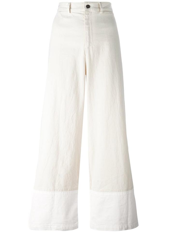 Sea Flared Trousers, Women's, Size: 4, Nude/neutrals, Linen/flax