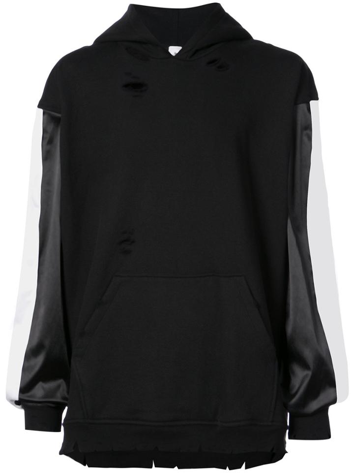 Alchemist Embroidered Back Hoodie With Panelled Sleeves - Black