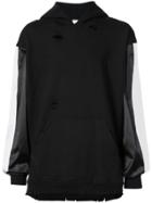 Alchemist Embroidered Back Hoodie With Panelled Sleeves - Black