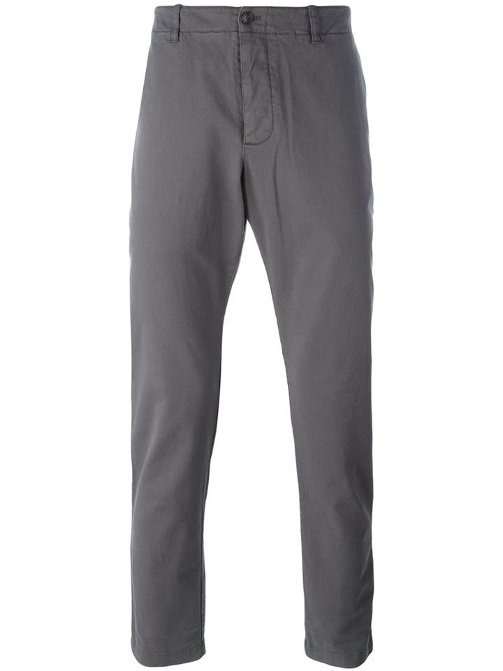 Ymc Slim-fit Trousers, Men's, Size: 30, Grey, Cotton/spandex/elastane