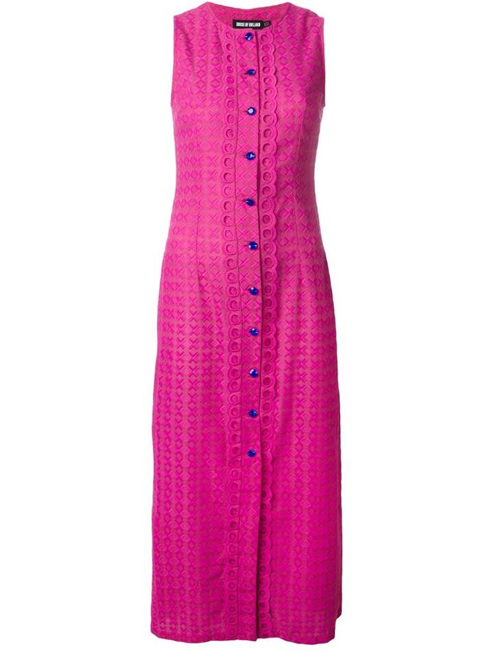 House Of Holland Buttoned Embroidered Dress