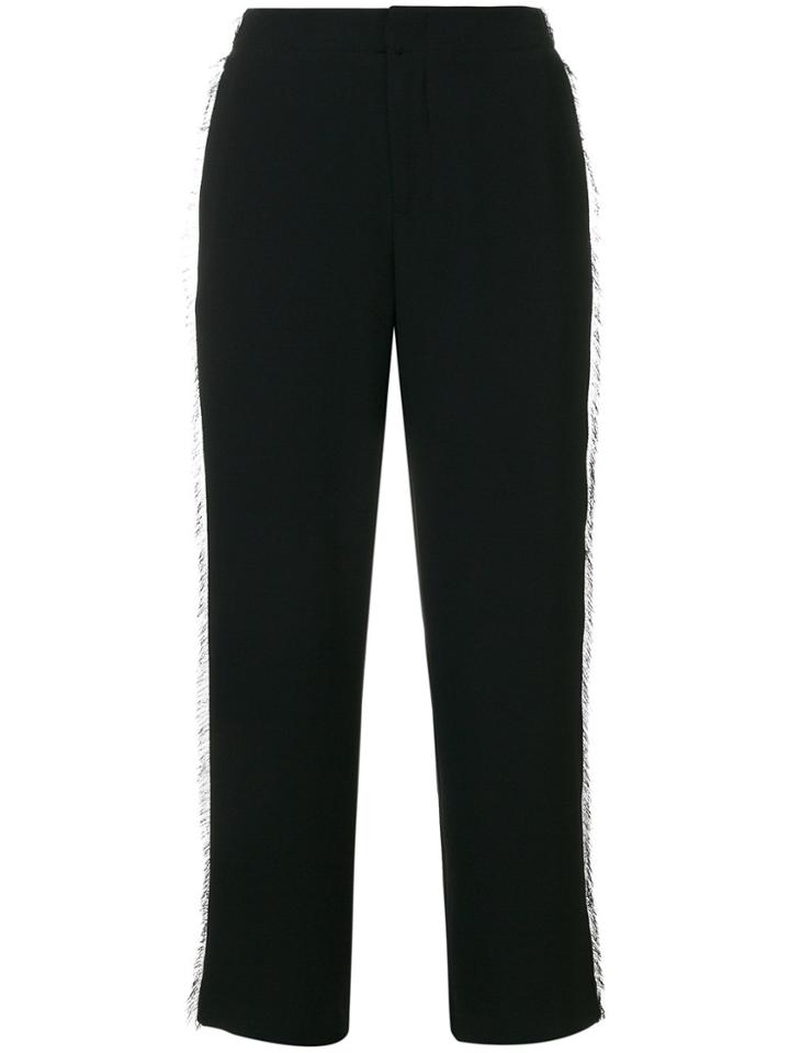 Steffen Schraut Fringe Trim Cropped Trousers - Black