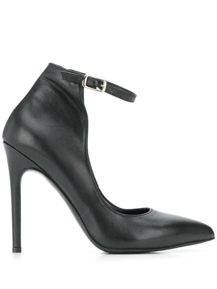 Albano Ankle Strap Pumps - Black